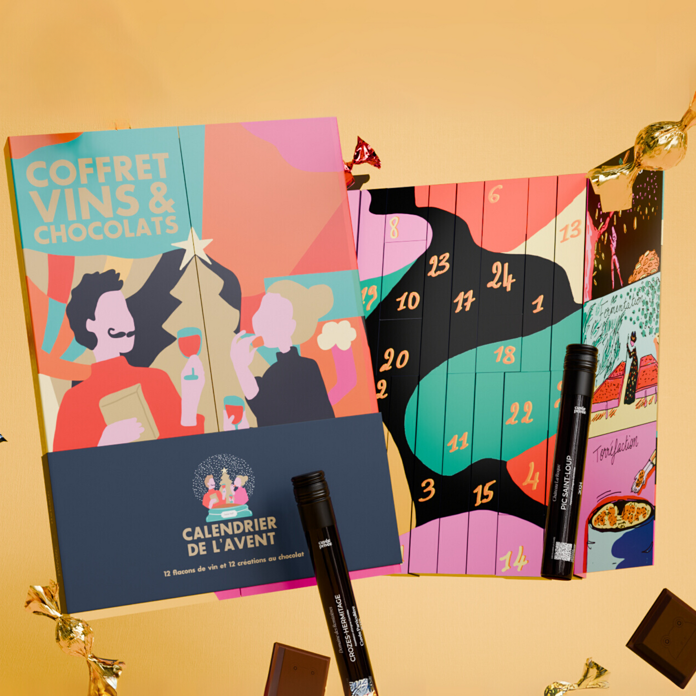 Calendrier de l'Avent 12 vins et 12 chocolats