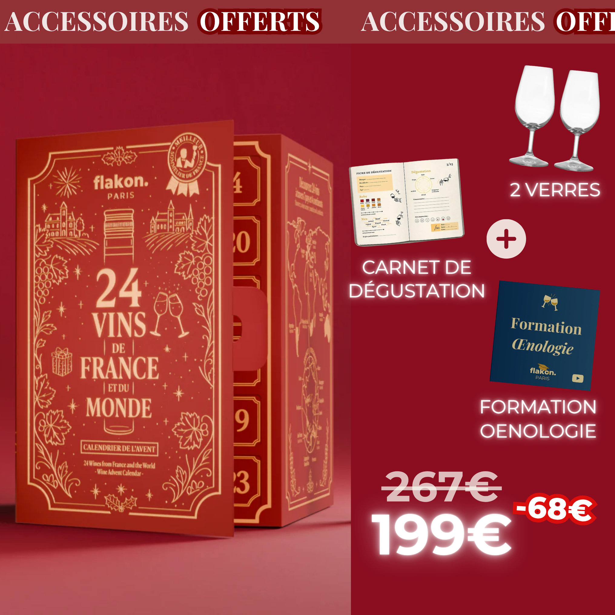 Calendrier de l'Avent Vin - 24 Vins de France et du Monde