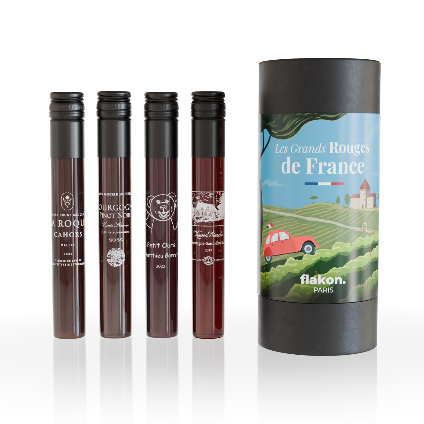 1 Coffret les Grands Rouges de France + 3 verres Riedel Key to Wine